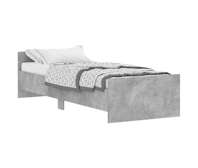 Estructura de cama madera de ingenieria gris hormigón 75x190 cm