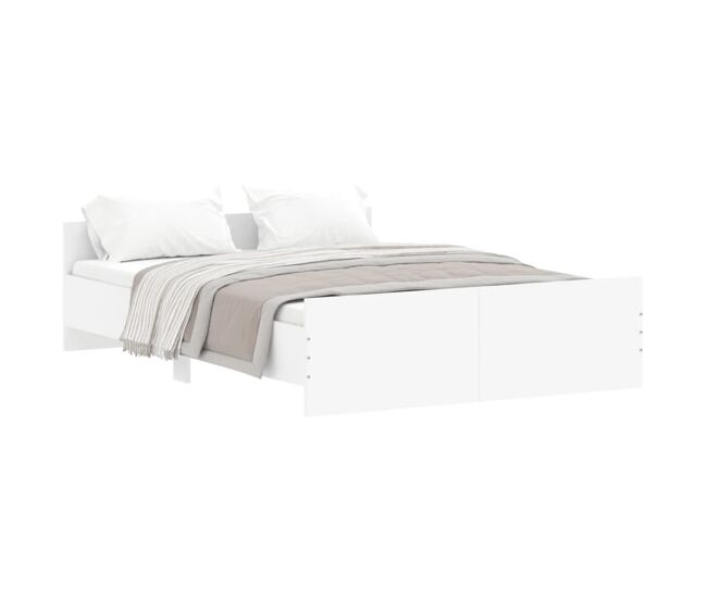 Estructura de cama con cabecero piecero blanco 135x190 cm