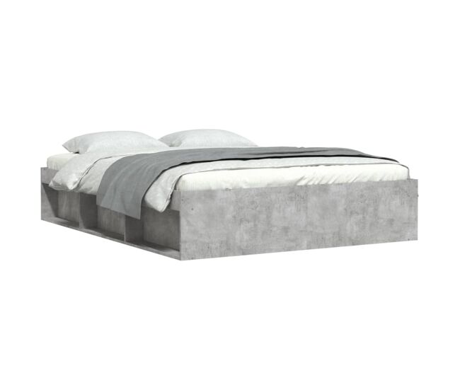Estructura de cama gris hormigón 140x190 cm