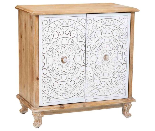Aparador de madera de 2 puertas 78x40x79