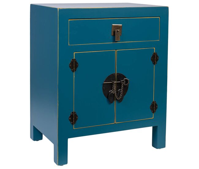 Mesita de noche de madera con 1 cajon y 2 puertas 44,5x32x55h cm