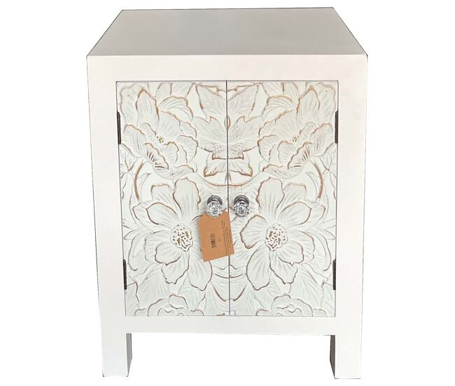 Mesita de madera de 2 puertas 42x32x55
