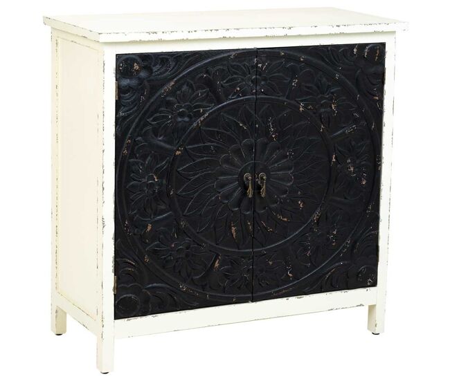 Aparador de madera de 2 puertas 83,5x38x82,5
