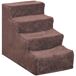 Escalera para Mascota Aglomerado de Madera, Poliéster PawHut Escalera para Mascota Aglomerado de Madera, Poliéster PawHut Marrón