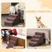Escalera para Mascota Aglomerado de Madera, Poliéster PawHut Escalera para Mascota Aglomerado de Madera, Poliéster PawHut Marrón