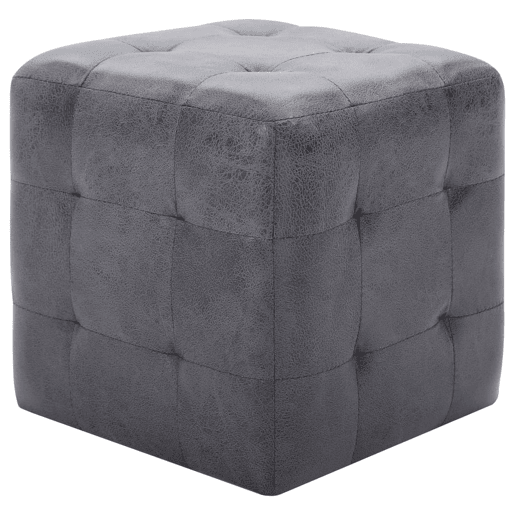vidaXL Mesas de cabeceira 2pcs 30x30x30 cm camurça artificial cinzento