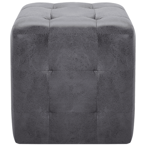 vidaXL Mesas de cabeceira 2pcs 30x30x30 cm camurça artificial cinzento