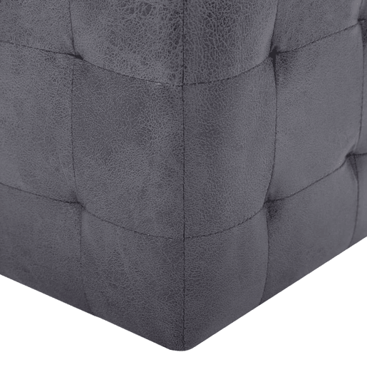 vidaXL Mesas de cabeceira 2pcs 30x30x30 cm camurça artificial cinzento
