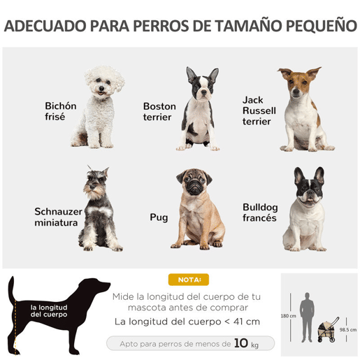 PawHut Carrinho para Animais de Estimação 2 em 1 Carrinho para Cães Dobrável com 2 Correias de Segurança Almofadado e Estrutura de Aço 81x68x98,5 cm Cáqui