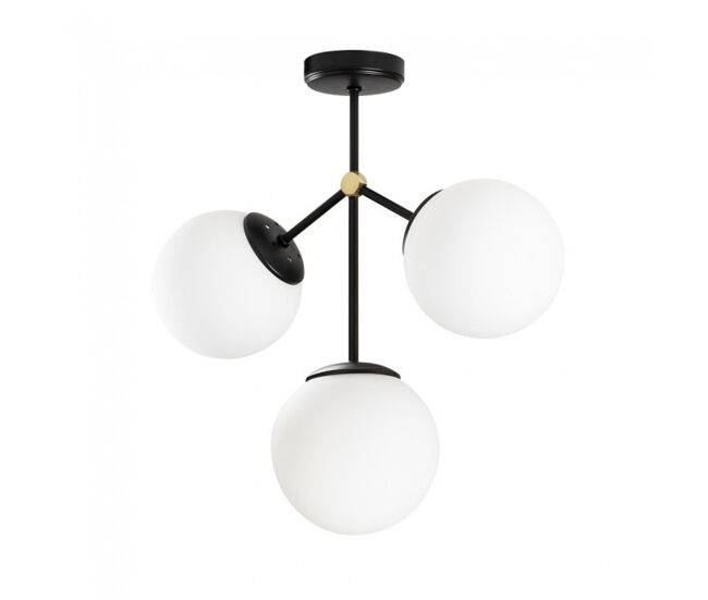 Plafón de techo mulen negro 3 luces marca wonderlamp