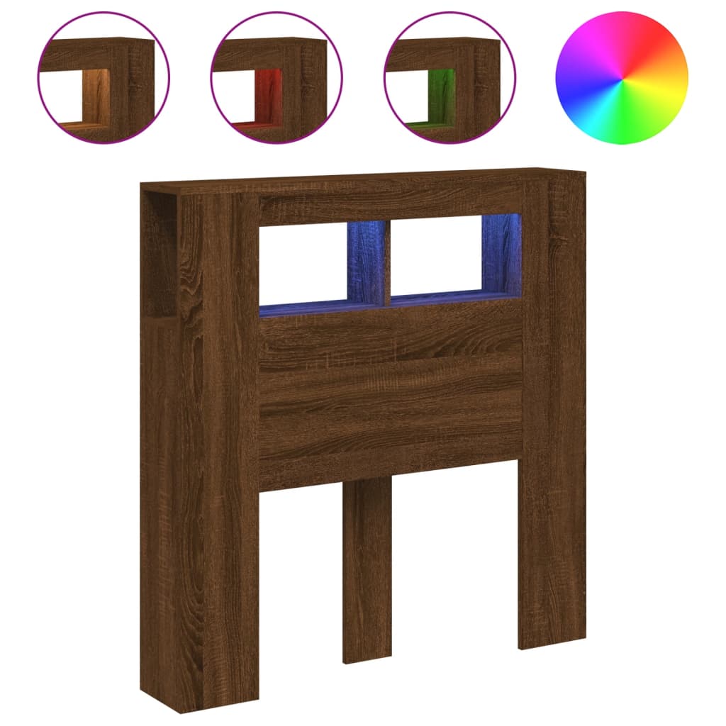 Cabecero Led 100 Madera Oscura