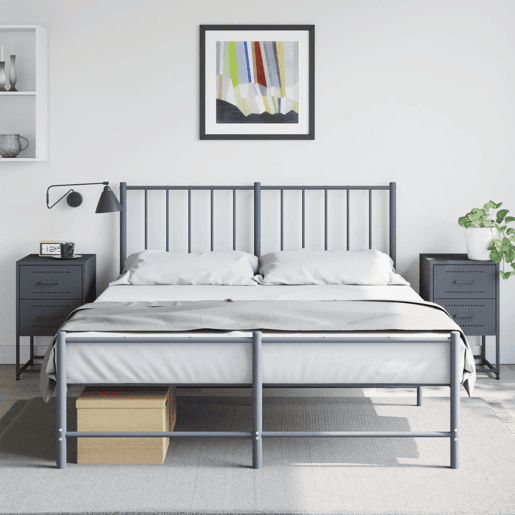 vidaXL Mesas de cabeceira 2 pcs 36x39x60,5 cm aço antracite vidaXL Mesas de cabeceira 2 pcs 36x39x60,5 cm aço antracite