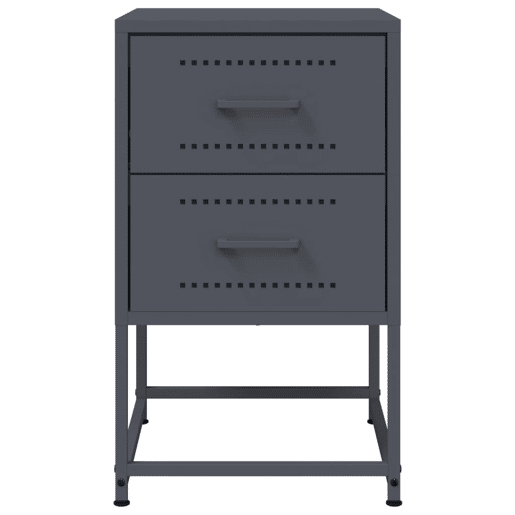 vidaXL Mesas de cabeceira 2 pcs 36x39x60,5 cm aço antracite vidaXL Mesas de cabeceira 2 pcs 36x39x60,5 cm aço antracite