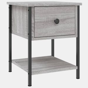 vidaXL Mesa de cabeceira 34x35,5x45 cm derivados madeira cinza sonoma