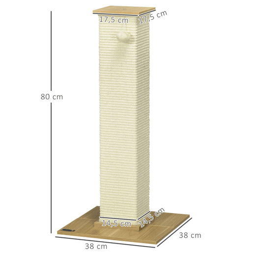PawHut Poste Arranhador para Gatos Arranhador para Gatos de 80cm Árvore Arranhador para Gatos com Poste de Sisal e Bola Suspensa para Interior 38x38x80cm Carvalho PawHut Poste Arranhador para Gatos Arranhador para Gatos de 80cm Árvore Arranhador para Gatos com Poste de Sisal e Bola Suspensa para Interior 38x38x80cm Carvalho