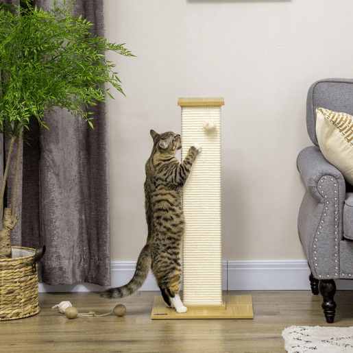 PawHut Poste Arranhador para Gatos Arranhador para Gatos de 80cm Árvore Arranhador para Gatos com Poste de Sisal e Bola Suspensa para Interior 38x38x80cm Carvalho PawHut Poste Arranhador para Gatos Arranhador para Gatos de 80cm Árvore Arranhador para Gatos com Poste de Sisal e Bola Suspensa para Interior 38x38x80cm Carvalho