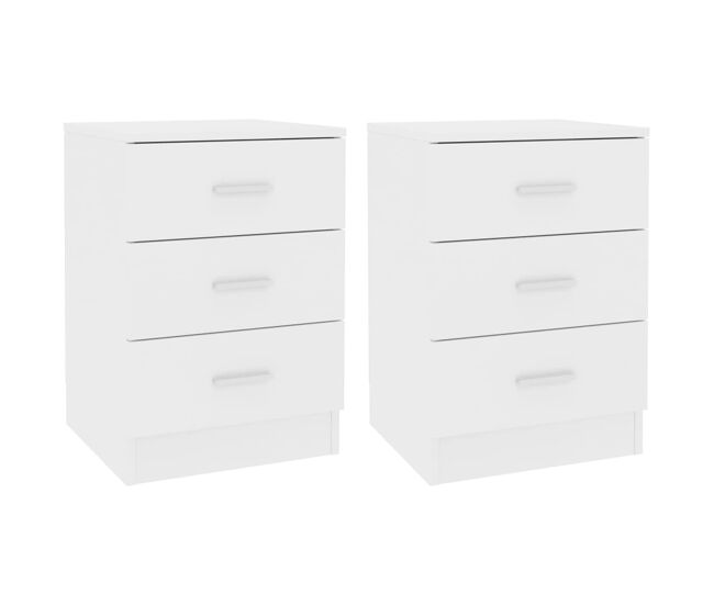 Vidaxl mesitas de noche 2 uds madera contrachapada blanco 38x35x56 cm