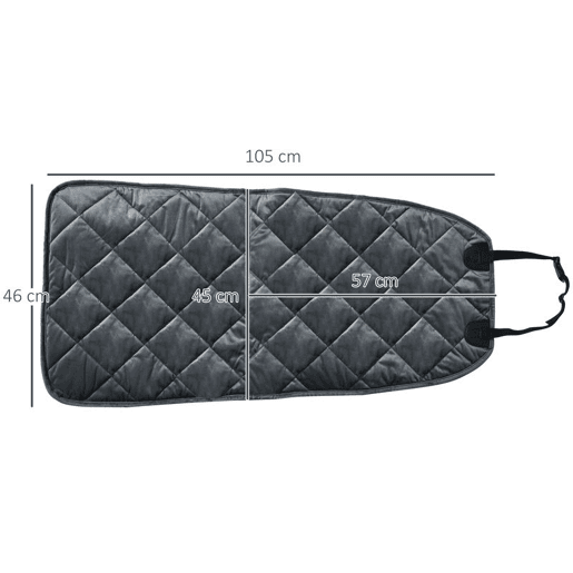 PawHut Capa de Assento Dianteiro de Carro para Cães Protetor Antiderrapante com Fixação e Correia Envolvente para Caminhões Furgões SUV 105x46cm Cinza