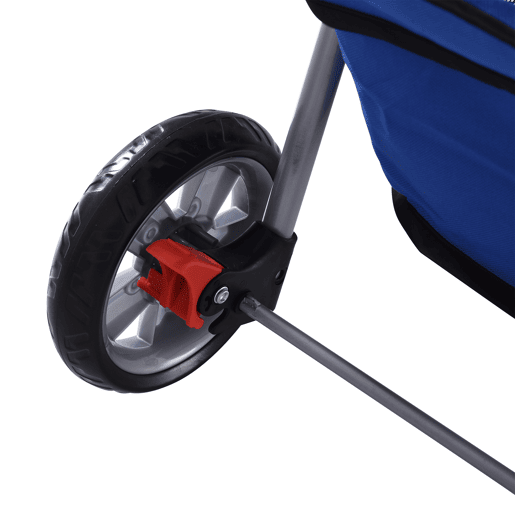 PawHut Carrinho para Animais de Estimação Dobrável Carrinho para Cães e Gatos com Rodas Giratórias Cesto e Suporte para Copos 75x45x97cm Azul