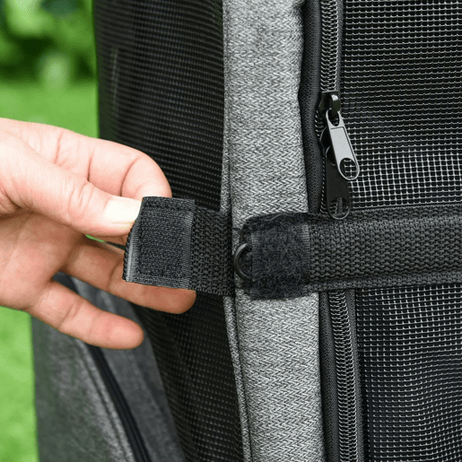 PawHut Transportadora Carrinho para Animais de Estimação 2 em 1 Mochila de Viagem com 2 Rodas para Cães Gatos com Alça Retrátil de Alumínio e Bolso de Armazenamento 42x25x55cm Cinza