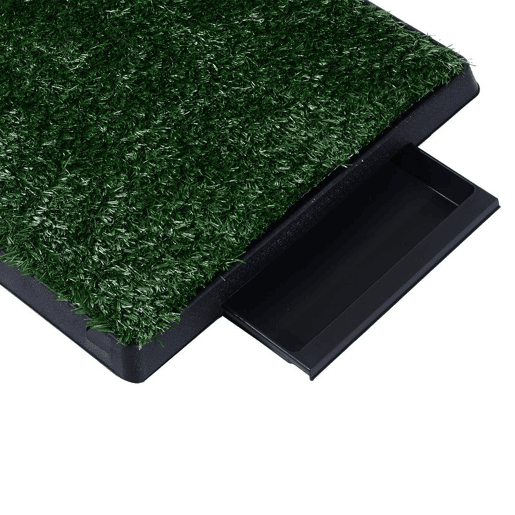 PawHut Sanita para Cães com Relva Artificial e Bandeja Sanita Interior para Animais de Estimação com Bandeja Lavável 51x63x6 cm Verde