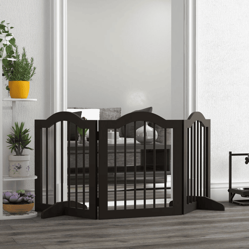 PawHut Barreira de Segurança Dobrável para Cães Pequenos Barreira de Proteção para Animais de Estimação com 3 Painéis e 2 Suportes para Portas Escadas Corredores 154,5x29,5x61 cm Marrom Escuro PawHut Barreira de Segurança Dobrável para Cães Pequenos Barreira de Proteção para Animais de Estimação com 3 Painéis e 2 Suportes para Portas Escadas Corredores 154,5x29,5x61 cm Marrom Escuro