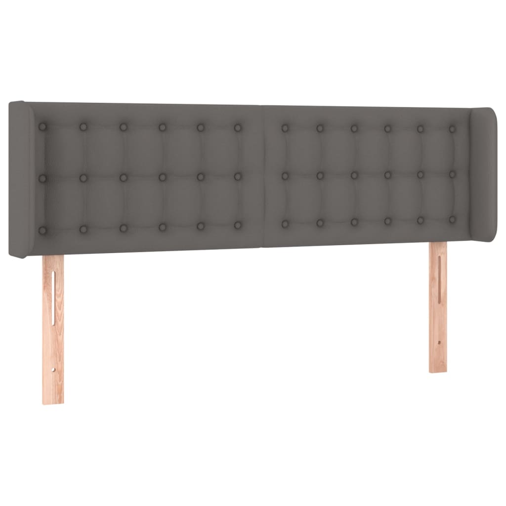 cabecero de cuero sintetico gris 147x16x7888 cm