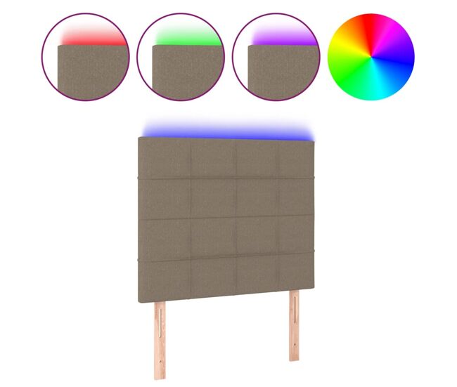 Vidaxl cabecero con luces led tela gris taupe 100x5x118/128 cm