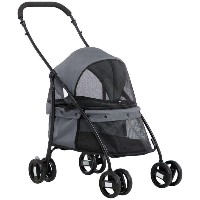 Carrito para Mascotas Tela Oxford, Acero PawHut