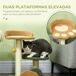 Árbol para Gato Aglomerado de Madera, Felpa, Sisal PawHut Árbol para Gato Aglomerado de Madera, Felpa, Sisal PawHut Multicolor