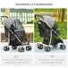 Carrito para Perro Acero, Tela Oxford PawHut Carrito para Perro Acero, Tela Oxford PawHut Negro
