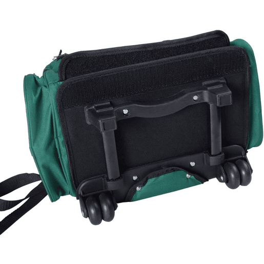 PawHut Transportadora 2 em 1 para Animais de Estimação Mochila ou Carrinho de Viagem para Cães e Gatos com 2 Rodas Alça Retrátil de Alumínio e Bolso de Armazenamento 42x25x55cm Verde