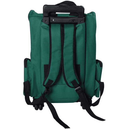 PawHut Transportadora 2 em 1 para Animais de Estimação Mochila ou Carrinho de Viagem para Cães e Gatos com 2 Rodas Alça Retrátil de Alumínio e Bolso de Armazenamento 42x25x55cm Verde