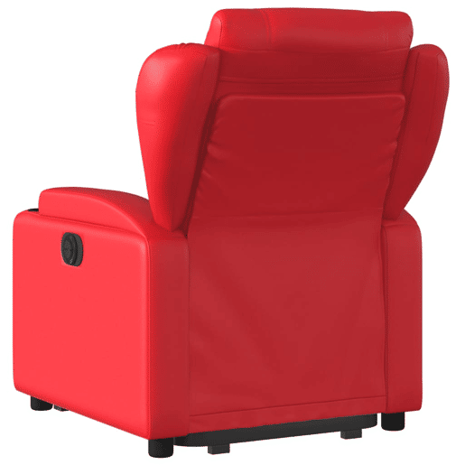 vidaXL Poltrona reclinável elevatória elétrica couro artif. vermelho