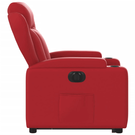 vidaXL Poltrona reclinável elevatória elétrica couro artif. vermelho