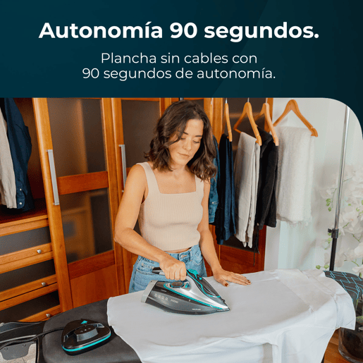 Cecotec Ferro de engomar horizontal com bomba de 3200 W, jato de vapor de 285 gmin e base anodizada ultradeslizante para uma durabilidade máxima. Cecotec Ferro de engomar horizontal com bomba de 3200 W, jato de vapor de 285 gmin e base anodizada ultradeslizante para uma durabilidade máxima.