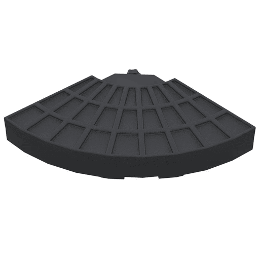 - Cor: Preto - Material: HDPE - Medidas: 48x48x8 cm (CxLxA) - Capacidade cada peça: 13 kg de água, 15 kg de areia e 17,5 kg ambos - Referência: 84D-061