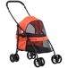 Carrito para Mascota Tela Oxford, Acero PawHut Carrito para Mascota Tela Oxford, Acero PawHut Rojo
