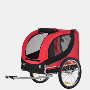 PawHut Reboque de Bicicleta para Cães Reboque de Bicicleta para Animais de Estimação com 1 Bandeira e Reflectores 130x73x90cm Vermelho e Preto