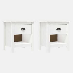 vidaXL Mesas cabeceira Hill 2 pcs 46x35x49,5cm pinho maciço