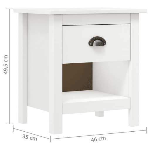 vidaXL Mesas cabeceira Hill 2 pcs 46x35x49,5cm pinho maciço