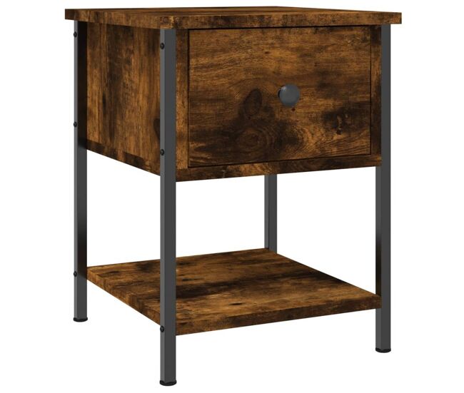 Vidaxl mesita de noche madera de ingeniería roble ahumado 34x35,5x45cm