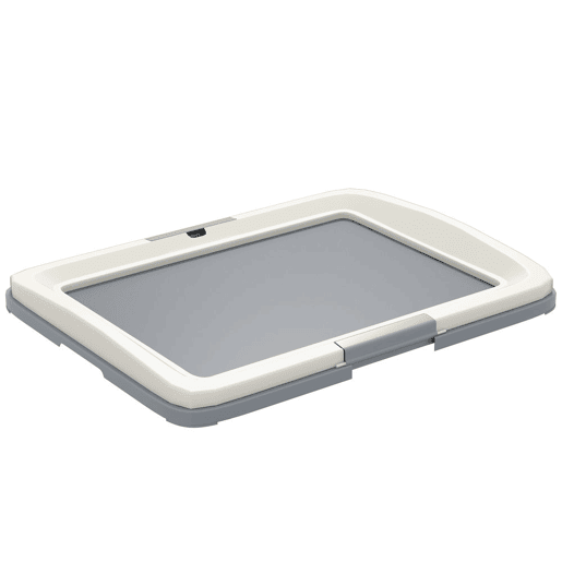 PawHut Tabuleiro para Resguardos de Cães Sanita para Cães com Bandeja para Treino em Exterior e Interior 63x48,5x6 cm Cinza