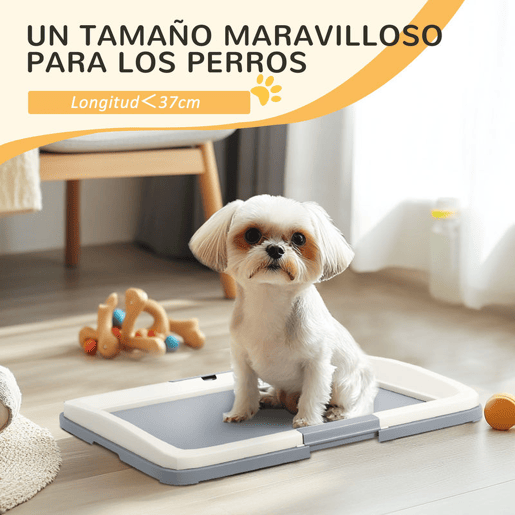 PawHut Tabuleiro para Resguardos de Cães Sanita para Cães com Bandeja para Treino em Exterior e Interior 63x48,5x6 cm Cinza