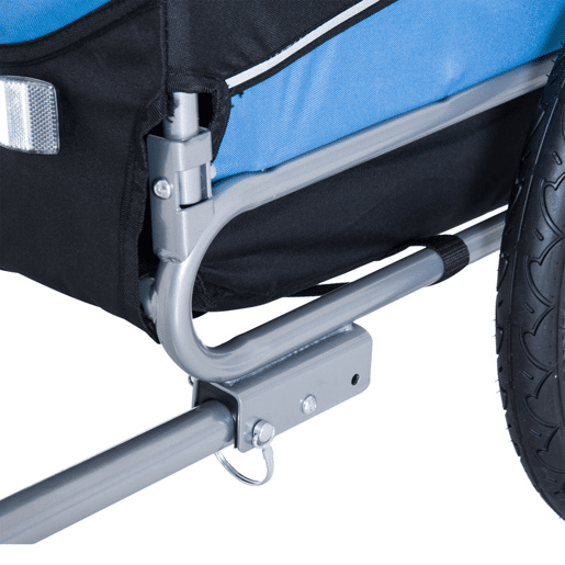 PawHut Reboque de Bicicleta para Cães Reboque de Bicicleta para Animais de Estimação com 1 Bandeira e Reflectores 130x73x90cm Azul e Preto
