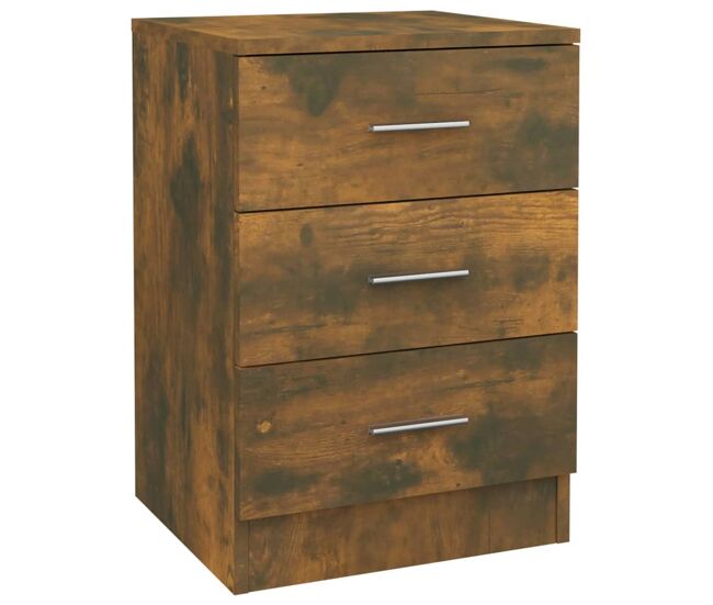 Vidaxl mesita de noche madera contrachapada roble ahumado 38x35x56 cm