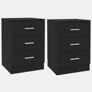 vidaXL Mesas de cabeceira 2 pcs derivados de madeira preto