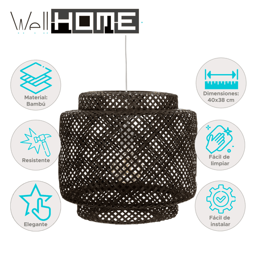 Candeeiro suspenso Well Home 'Liby' em bambu