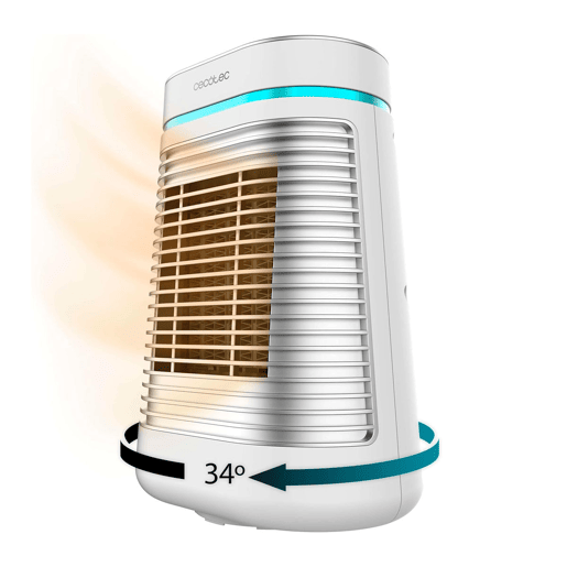 Cecotec Aquecedor cerâmico de mesa com 1500 W, função Oscilação, termóstato ajustável e 3 modos de funcionamento.