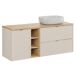 Conjunto muebles con lavabo 3 compartimientos cesto y columna Alba 140 Conjunto muebles con lavabo 3 compartimientos cesto y columna Alba 140 Beige